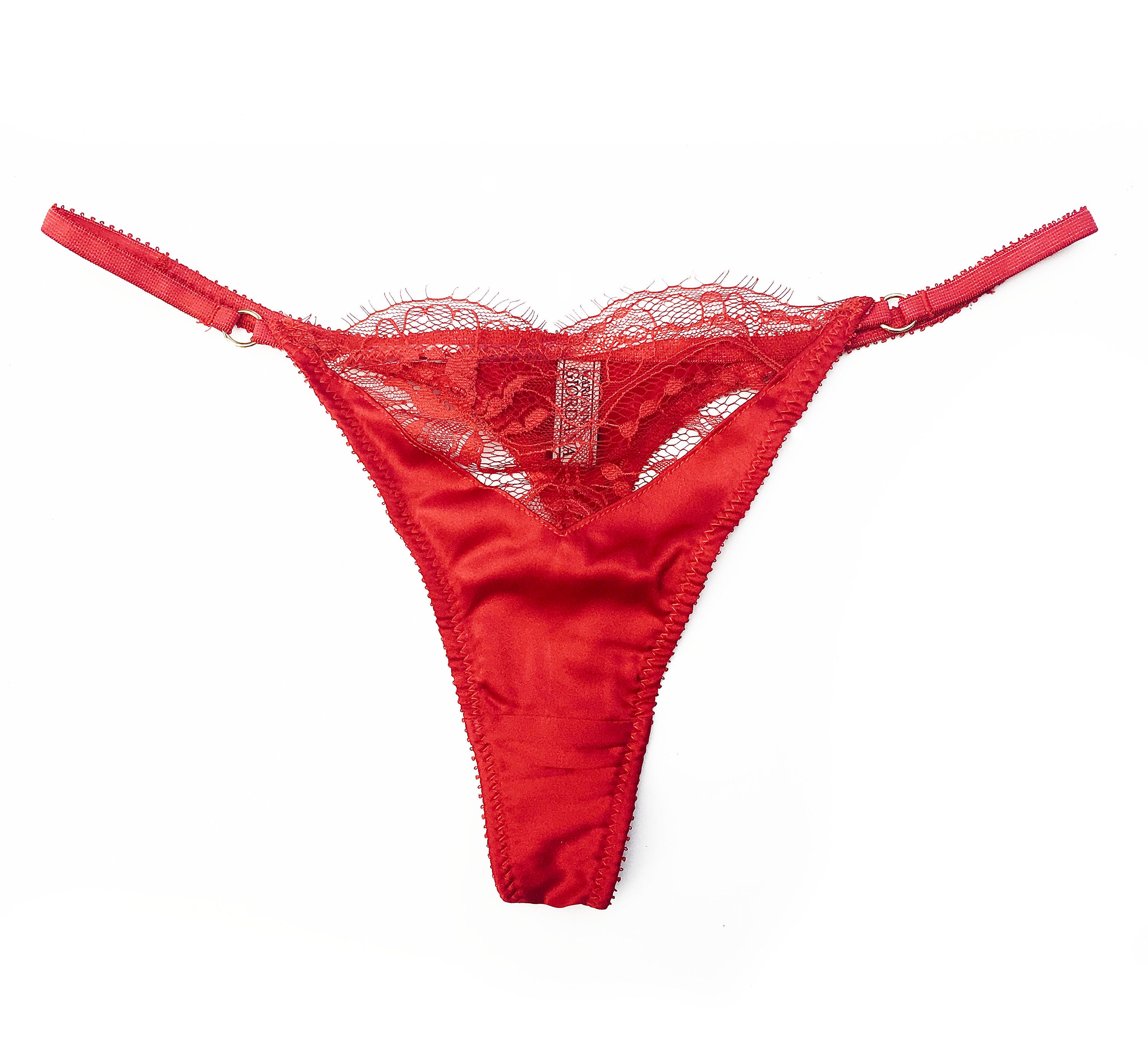 Underwired Bras Women Red Lace G String Seam Knickers Women Shorts