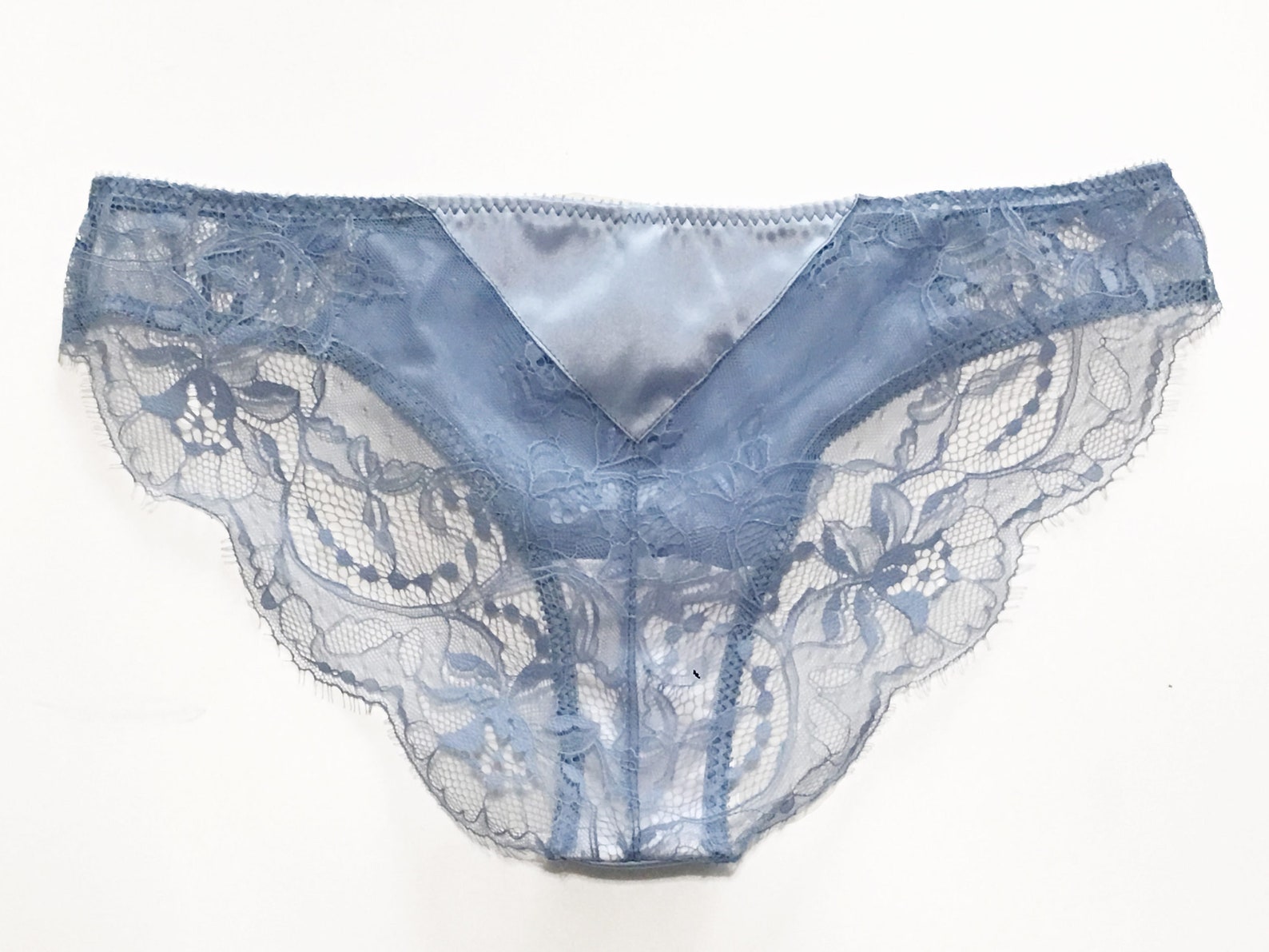 Silk Blue Panties Blue Lace Panties Lace Brief Lace Etsy