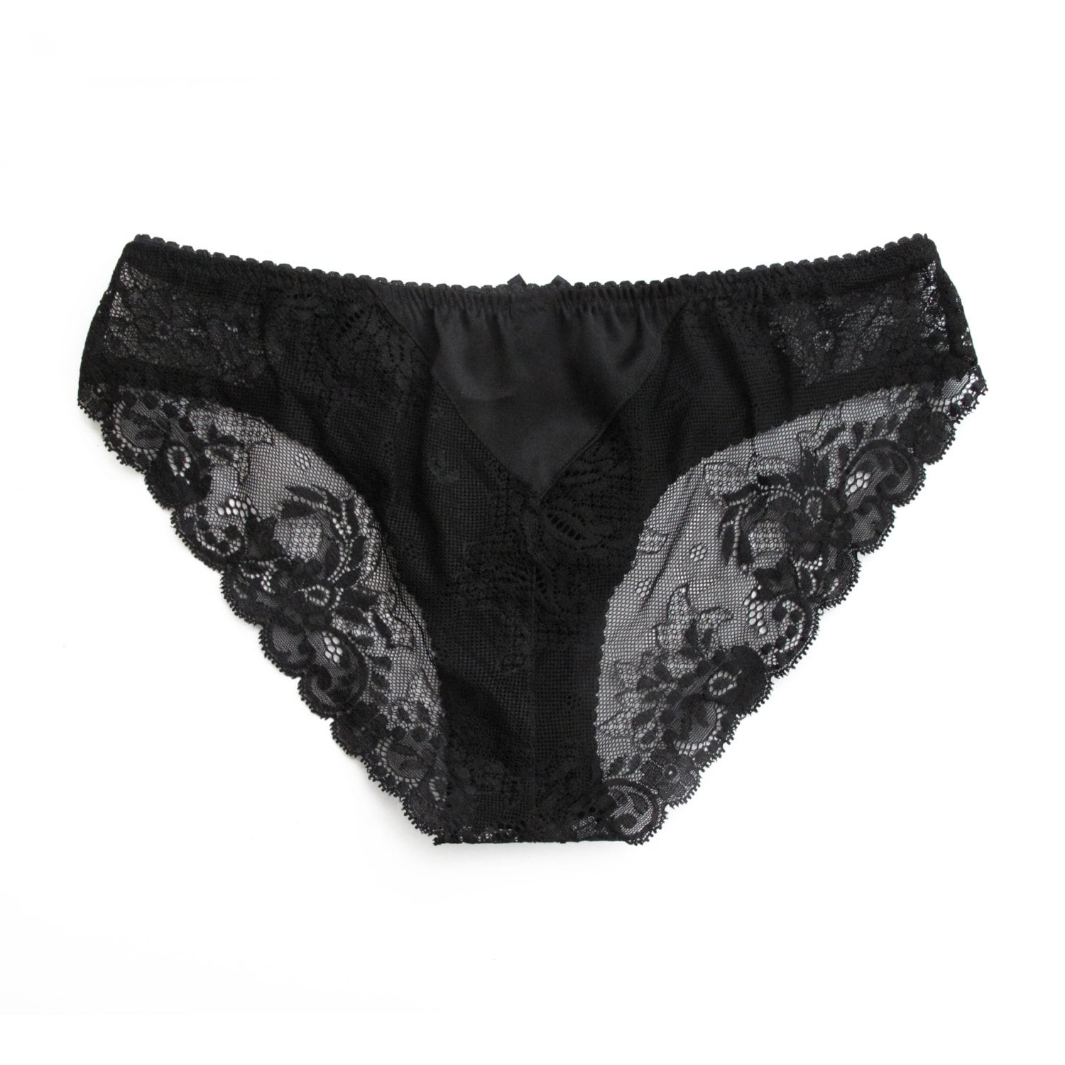 Black Silk Panties Silk Knickers Black Lace Panties Etsy