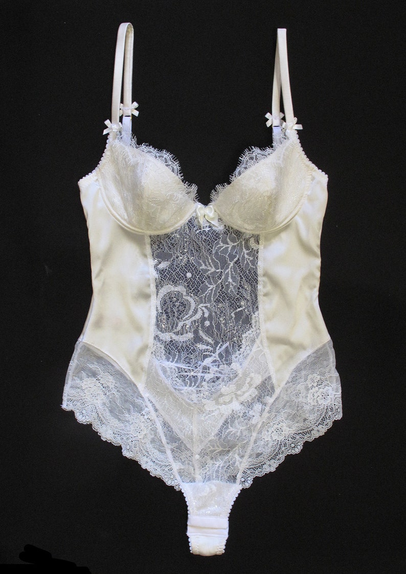Bridal lace lingerie bodysuit Ivory bodysuit Silk bodysuit Etsy