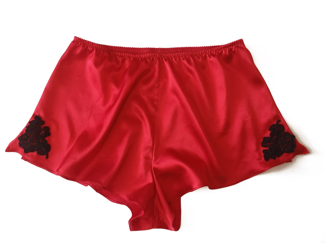 Red silk knickers Satin panties Silk and Lace Panties Etsy