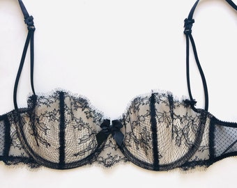 See-through lace bra Balconette shape