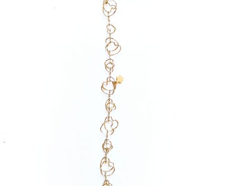 Bracelet in Love chain gold 23K - Heart shape chain