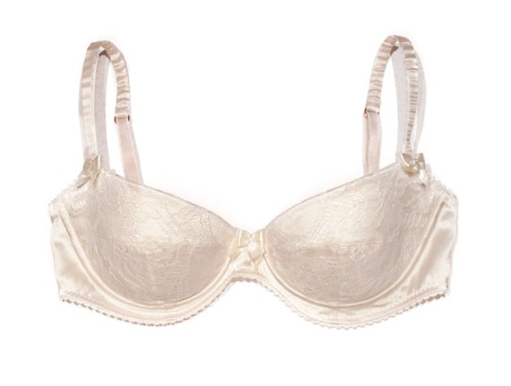 Stretch Satin Silk Plunge Bra, Slightly Padded, Covered With Lace -   Canada