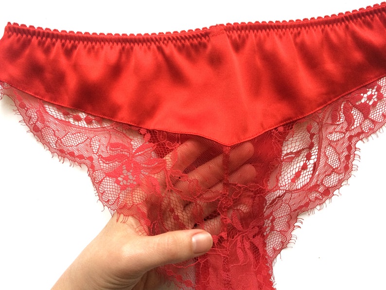 Silk Red Panties Red Lace Panties Lace Brief Lace Tanga Etsy Australia