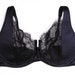 Lace bra, blue silk and black Chantilly Lace - Perfect for plus size