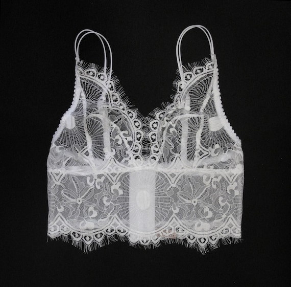 Wedding bralette White chantilly Lace 