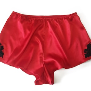Red silk knickers - Satin panties - Silk and Lace Panties - High waist panties - cute panties