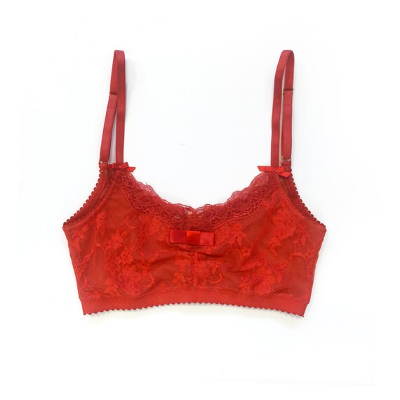red sheer bralette