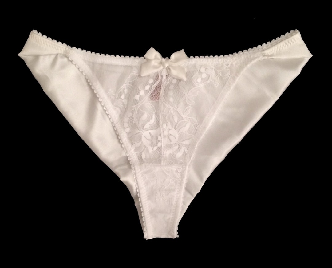 Silk Panties in White Lace Silk Tanga Shape - Etsy