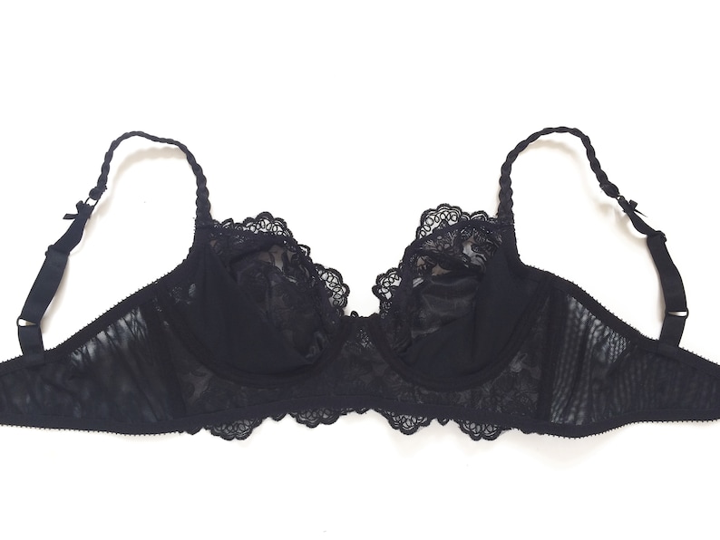 Black Lace Bra in Black French Calais Lace - Etsy