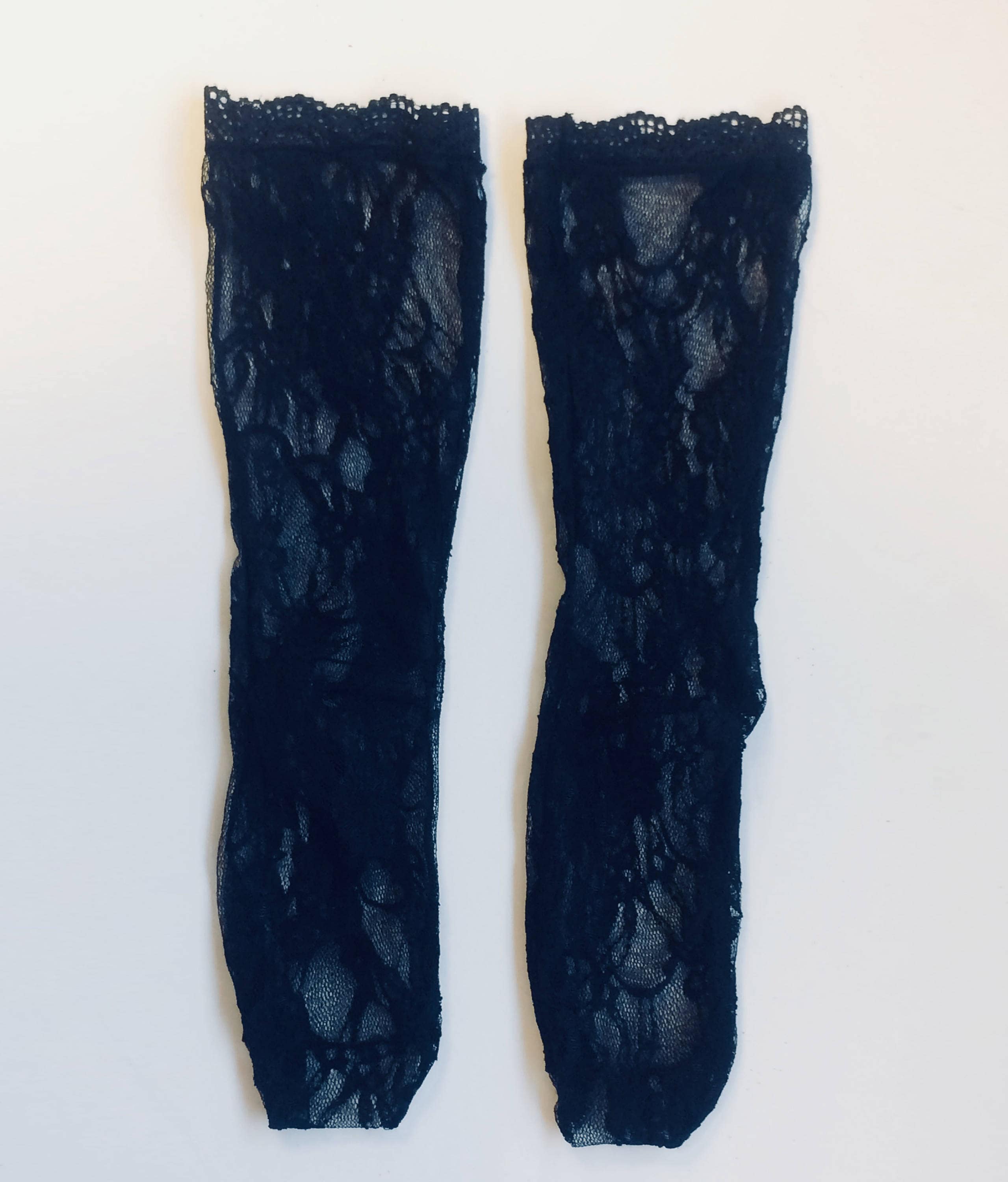 Black Fashion Socks Crew Socks Lace Socks Black Socks Novelty Socks ...