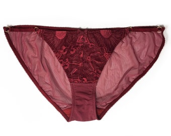 Dark red Lace Sheer Panties