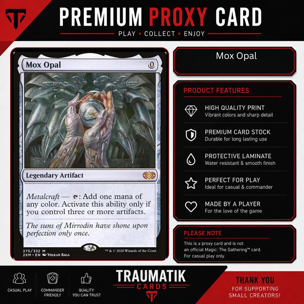 Mtg Mox Opal Proxy - Etsy