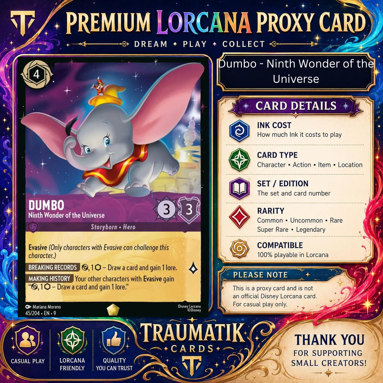 Dumbo Lorcana Card - Etsy