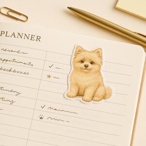 Pomapoo Complete Bundle | Sitting + Lying + Sticker Sheet | Printable Dog Sticker Set image 3