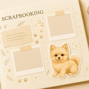 Pomapoo Complete Bundle | Sitting + Lying + Sticker Sheet | Printable Dog Sticker Set image 4
