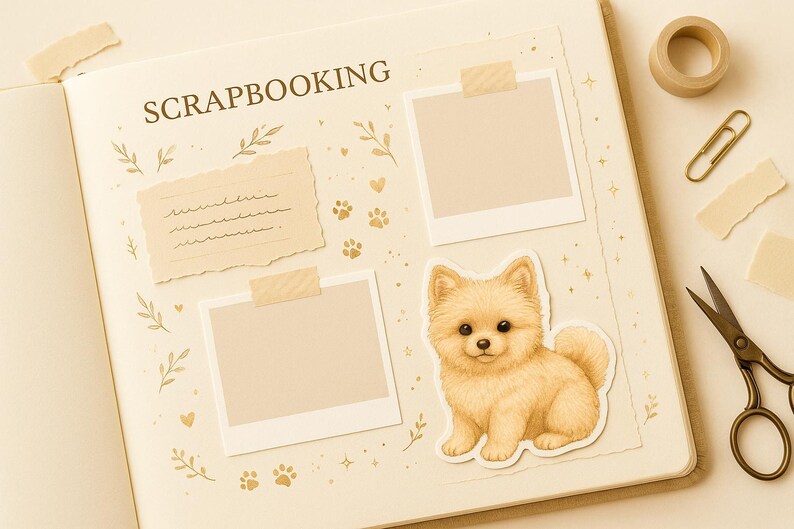 Pomapoo Complete Bundle | Sitting + Lying + Sticker Sheet | Printable Dog Sticker Set image 4