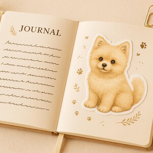Pomapoo Complete Bundle | Sitting + Lying + Sticker Sheet | Printable Dog Sticker Set image 2