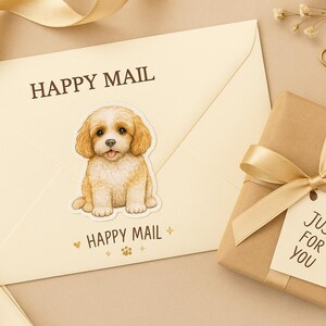 Paquete completo Cavapoo / Sentado + Acostado + Hoja de pegatinas / Juego de pegatinas imprimibles para perros imagen 6
