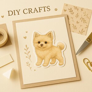 Pomapoo Complete Bundle | Sitting + Lying + Sticker Sheet | Printable Dog Sticker Set image 7