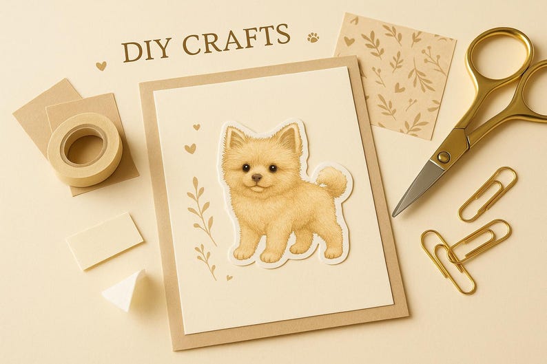 Pomapoo Complete Bundle | Sitting + Lying + Sticker Sheet | Printable Dog Sticker Set image 7