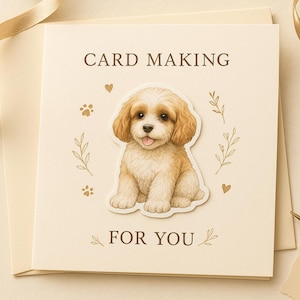 Paquete completo Cavapoo / Sentado + Acostado + Hoja de pegatinas / Juego de pegatinas imprimibles para perros imagen 5