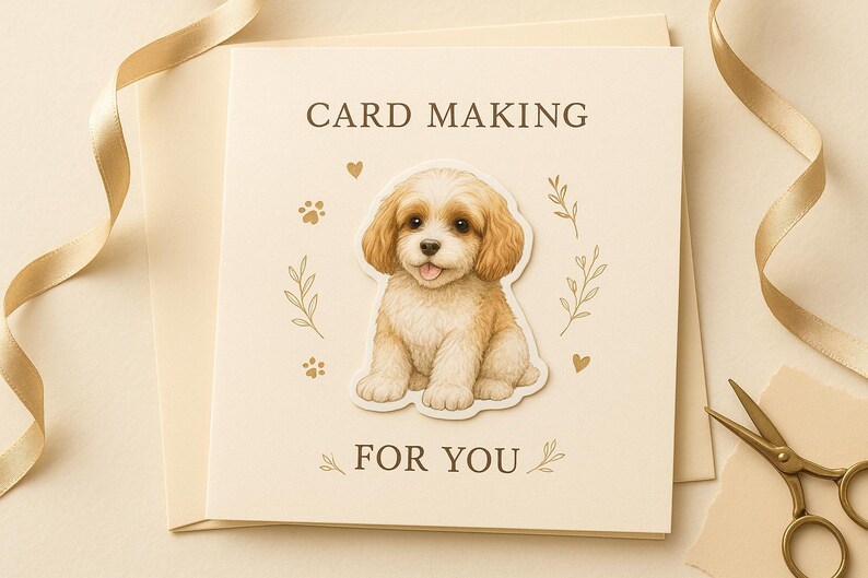 Paquete completo Cavapoo / Sentado + Acostado + Hoja de pegatinas / Juego de pegatinas imprimibles para perros imagen 5