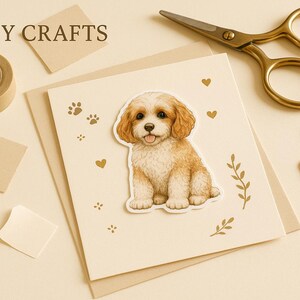 Paquete completo Cavapoo / Sentado + Acostado + Hoja de pegatinas / Juego de pegatinas imprimibles para perros imagen 7