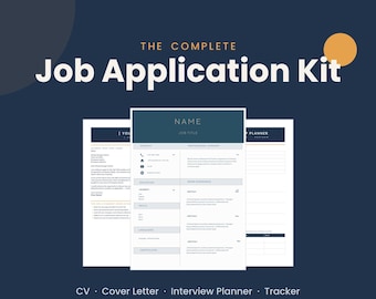 Job Application Kit: CV, Cover Letter, Interview Planner (Word, Google Docs)