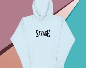 Bluza z kapturem Savage unisex: 100% bawełny, mieszanka przędzy pierścieniowej, kieszeń typu kangur