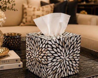 Handmade Mother of Pearl Tissue Box Cover