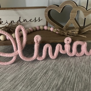 Personalized Knitted Wire Baby Name Sign | Knit Wire Name Sign | Nursery Wall Hanging | Newborn Photo Prop