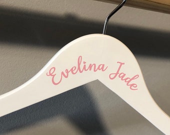 Pack of 3 Personalized Hanger for Child or Baby, Baby Shower Gift, Wood clothing Hanger with Name