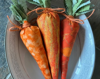 Fabric Carrots, Easter Decor, carrot Bundle, Tiered Tray Carrots, bowl filler. Set of 3 farmhouse