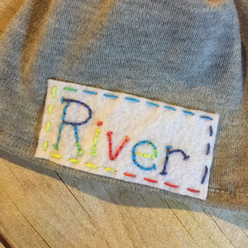 Personalized Newborn Striped Baby Top Knot Hat With Name Gray Etsy