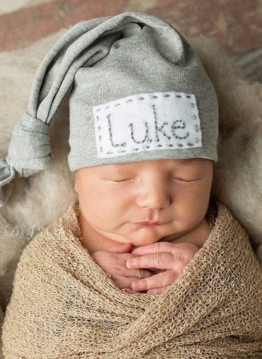 Personalized Newborn Hat Name Hat Top Knot Hat Sleepy Hat Etsy