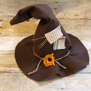 Scarecrow Hat with flower for child, toddler, adult, teen