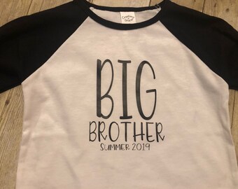 Big Brother TShirt, baby announcement, baseball style