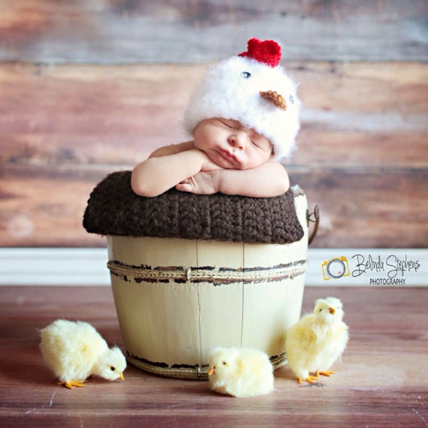 Rooster crochet hat for baby newborn photo prop