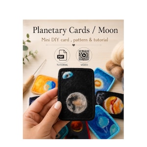 Mini biglietto di auguri lunare fai da te con tutorial in PDF, adatto ai principianti (download digitale) semplice arte tessile!