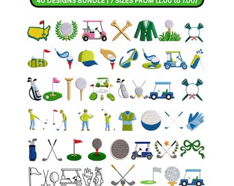 Mini Golf Embroidery Designs | Golf Monogram Bundle | Sports Machine design Files (Digital Download)