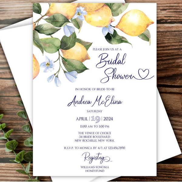 Lemon Tree Shower Invitations Etsy
