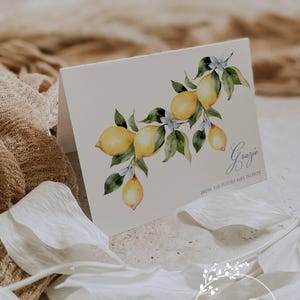 Lemon Thank You Notes: Grazie Cards, Personalized Set of 12 with Envelopes
