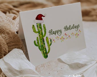 Cactus Christmas Cards: Arizona Holiday Note Cards, Set of 12