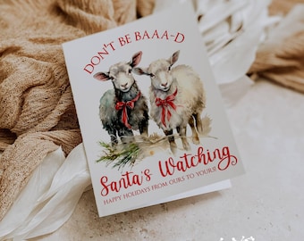 Farm Christmas Cards: Homestead Sheep Holiday Set of 12 with Envelopes