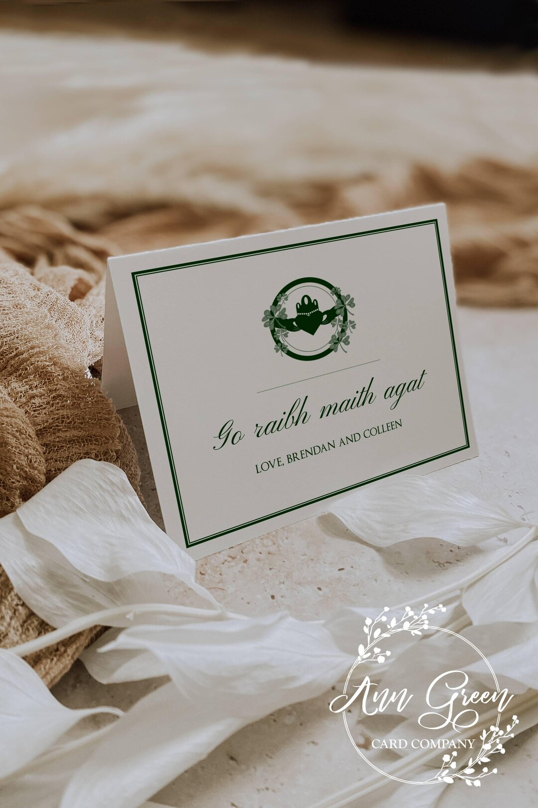 Irish Wedding Thank You Notes: Personalized Claddagh Cards, Set of 12 ...