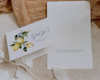 Lemon Grazie Thank You Notes: Amalfi Coast Stationery, Set of 12 with Envelopes