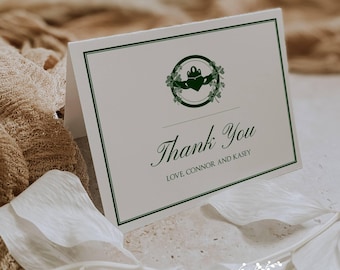 Claddagh Thank You Notes: Irish Shamrock Wedding Cards, Set of 12 with Envelopes