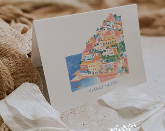 Italy Inspired Thank You Notes: Mediterranean Design Stationery Set (12 Cards w/ Envelopes)